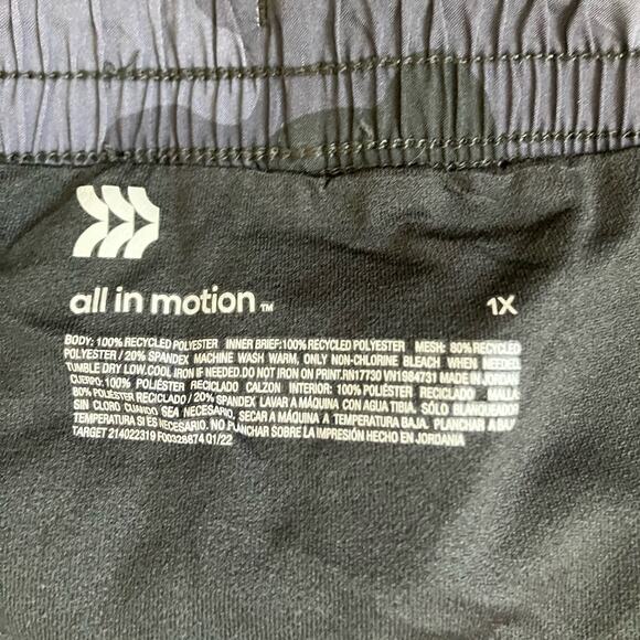 New All in Motion Charcoal Gray Black Running Shorts 1X - Picture 3 of 3